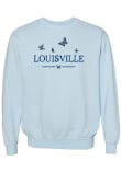 Main image for Summit Sportswear Louisville Womens Blue Butterflies Wordmark Crew Sweatshirt