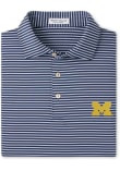 Main image for Mens Michigan Wolverines Navy Blue Peter Millar Tiebreaker Short Sleeve Fashion Polo