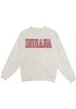 Main image for Womens Indiana Hoosiers Oatmeal Blue 84 Gingham Crew Sweatshirt