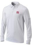 Main image for Mens Indiana Hoosiers White Columbia Heat Seal Omni Wick Pin High Long Sleeve Polo Shirt