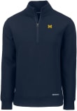 Main image for Mens Michigan Wolverines Blue Cutter and Buck Roam Qtr Zip Pullover