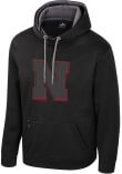 Main image for Mens Nebraska Cornhuskers Black Colosseum Fridge Blackout Long Sleeve Hoodie