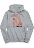 Main image for Toddler Illinois Fighting Illini Grey Vive La Fete Excavator Long Sleeve Hooded Sweatshirt