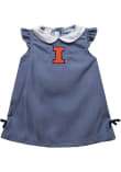 Main image for Toddler Girls Illinois Fighting Illini Navy Blue Vive La Fete Gingham Short Sleeve Dress