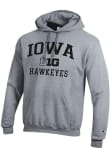 Main image for Mens Iowa Hawkeyes Grey Champion Big Ten Powerblend Hooded Sweatshirt