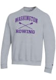 Main image for Mens Washington Huskies Grey Champion Rowing Icon Powerblend Crew Sweatshirt