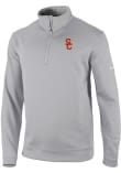 Main image for Mens USC Trojans Grey Columbia Heat Seal Omni Wick Wickhams Hills Qtr Zip Pullover