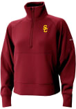 Main image for Womens USC Trojans Red Columbia Heat Seal Wickham Hills Qtr Zip Pullover