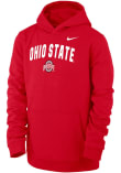 Main image for Youth Ohio State Buckeyes Red Nike Club Arch Mascot Long Sleeve Hooded Sweatshirt