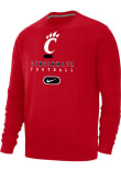 Main image for Mens Cincinnati Bearcats Red Nike Club Fleece Crew Sweatshirt