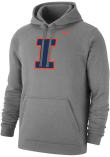 Main image for Mens Illinois Fighting Illini Grey Nike Club Fleece Primary Logo Hooded Sweatshirt