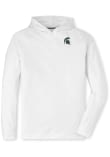 Main image for Mens Michigan State Spartans White Peter Millar Pine Melange Performance Hooded Sweatshirt