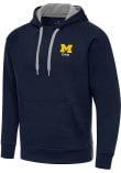 Main image for Mens Michigan Wolverines Navy Blue Antigua Victory Dad Hooded Sweatshirt