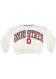 Main image for Womens Ohio State Buckeyes White Pressbox Sheba Animal Crew Sweatshirt