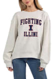 Main image for Womens Grey Illinois Fighting Illini Old School Crew Sweatshirt