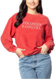 Main image for Womens Red Wisconsin Badgers Corded Crew Crew Sweatshirt