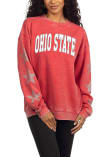 Main image for Womens Red Ohio State Buckeyes Rhinestone Stars Campus Crew Sweatshirt
