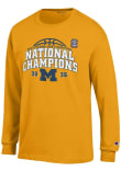 Main image for Mens Michigan Wolverines Yellow Champion MBB National Champs 2026 Jersey Tee