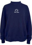Main image for Womens Penn State Nittany Lions Navy Blue Summit Sportswear Pigment Dyed Mock Crew Sweatshirt