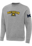 Main image for Mens Michigan Wolverines Grey Antigua Victory Crew Sweatshirt
