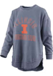 Main image for Womens Illinois Fighting Illini Navy Blue Pressbox Vintage Poncho Crew Sweatshirt