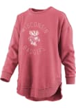 Main image for Womens Wisconsin Badgers Red Pressbox Burnout Fleece Crew Crew Sweatshirt