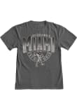 Main image for Miami RedHawks Black Blue 84 Tonal Arch Name Swoop the RedHawk Short Sleeve T Shirt