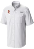 Main image for Mens USC Trojans White Columbia Heat Seal Low Drag Offshore Short Sleeve Dress Shirt