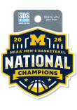 Main image for Blue Michigan Wolverines 3 Inch UV 2026 MBB Nat Champ Stickers