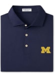 Main image for Mens Michigan Wolverines Navy Blue Peter Millar Hugo Short Sleeve Fashion Polo