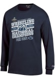 Main image for Mens Penn State Nittany Lions Navy Blue Champion 2025 Wrestling National Champions Jersey Tee