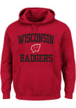 Main image for Mens Red Wisconsin Badgers Primary Stacked Logo Big and Tall Hooded Sweatshirt