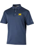 Main image for Mens Michigan Wolverines Navy Blue Columbia Sand Tee Short Sleeve Polo Shirt