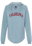 Main image for Rally Philadelphia Womens Light Blue Arch Wordmark Hooded Sweatshirt