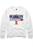 Main image for Ben Plumley Rally Mens White Illinois Fighting Illini NIL Stacked Box Crew Sweatshirt