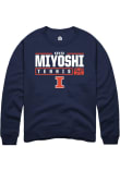 Main image for Kenta Miyoshi Rally Mens Navy Blue Illinois Fighting Illini NIL Stacked Box Crew Sweatshirt