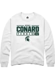 Main image for Nicole Conard Rally Mens White Michigan State Spartans NIL Stacked Box Crew Sweatshirt
