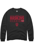 Main image for Carson Haskins Rally Mens Black Indiana Hoosiers NIL Stacked Box Crew Sweatshirt