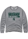 Main image for August Meekhof Rally Mens Graphite Michigan State Spartans NIL Stacked Box Crew Sweatshirt