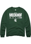 Main image for August Meekhof Rally Mens Green Michigan State Spartans NIL Stacked Box Crew Sweatshirt