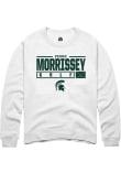 Main image for Pierce Morrissey Rally Mens White Michigan State Spartans NIL Stacked Box Crew Sweatshirt
