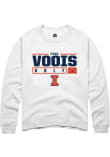 Main image for Ryan Voois Rally Mens White Illinois Fighting Illini NIL Stacked Box Crew Sweatshirt