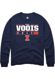Main image for Ryan Voois Rally Mens Navy Blue Illinois Fighting Illini NIL Stacked Box Crew Sweatshirt