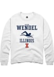 Main image for Alexis Wendel Rally Mens White Illinois Fighting Illini NIL Sport Icon Crew Sweatshirt