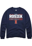 Main image for Dylan Rosiek Rally Mens Navy Blue Illinois Fighting Illini NIL Stacked Box Crew Sweatshirt