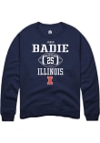 Main image for Jared Badie Rally Mens Navy Blue Illinois Fighting Illini NIL Sport Icon Crew Sweatshirt