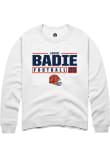 Main image for Jared Badie Rally Mens White Illinois Fighting Illini NIL Stacked Box Crew Sweatshirt