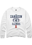 Main image for Luke Zardzin Rally Mens White Illinois Fighting Illini NIL Sport Icon Crew Sweatshirt