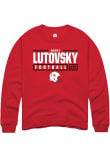 Main image for Henry Lutovsky Rally Mens Red Nebraska Cornhuskers NIL Stacked Box Crew Sweatshirt