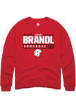 Main image for Jacob Brandl Rally Mens Red Nebraska Cornhuskers NIL Stacked Box Crew Sweatshirt
